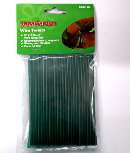 100 X Wire Twist Plastic Coated Garden Wire Plant Ties