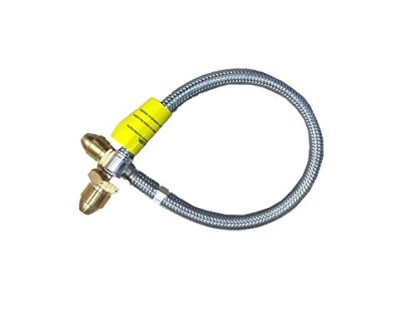 Calor Gas Brand 0.75M (30") Pol X Pol Armoured Gas Hose Pigtail 5 Year Warranty