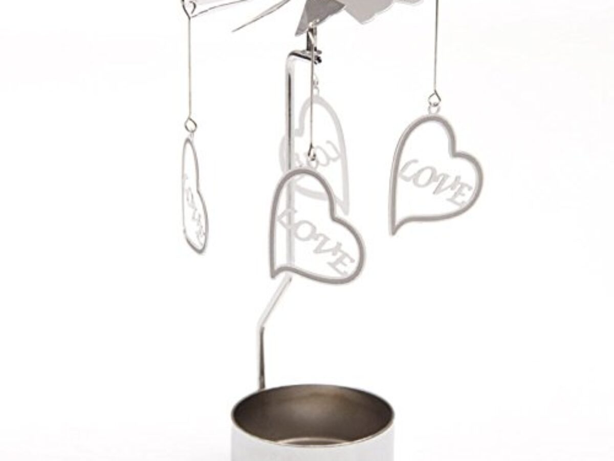 spin11 Love Heart Tealight Powered Metal Spinning Decoration 