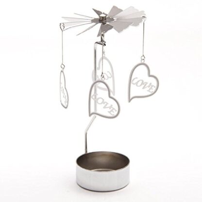 Love Heart Tealight Powered Metal Spinning Decoration (Spin11)