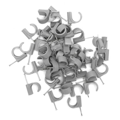 50 X Hep20 22mm Gray Nail in Pipe Clips