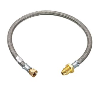 Calor Gas Brand Armoured  0.5M Pol X W20  Caravan Gas Hose Pigtail With Nrv