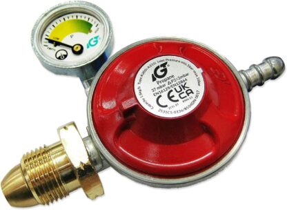 Igt Propane Gas Regulator With Gauge Replacement Hose Kit For Uk Cadac Lp Models - Image 3