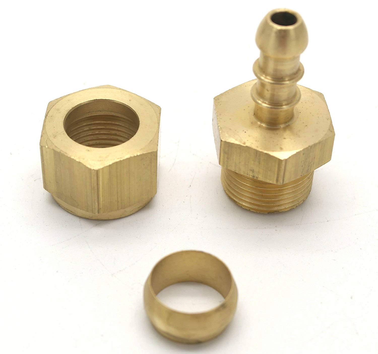 British Made 15Mm Brass Compression Fitting To 10Mm Nozzle Fits 8Mm I/D  Hose (44 - Huddersfield Gas
