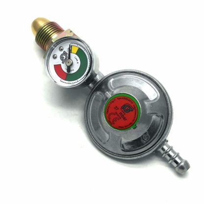 Igt 37Mbar Propane Gas Regulator With Pressure Gauge & 2 M Hose Kit With 2 Clips