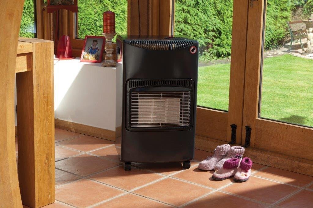 Season Warmth Gloss Black / Gray Mobile Heater Mobile Calor Gas