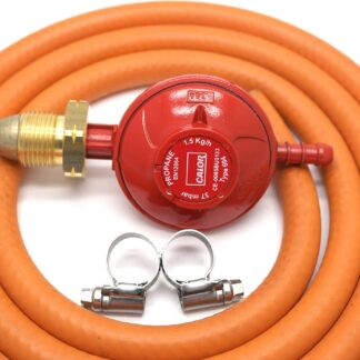 Calor Gas Brand 37Mbar Propane Gas Regulator 1Mt Hose & 2 Clips 5 Year Warranty