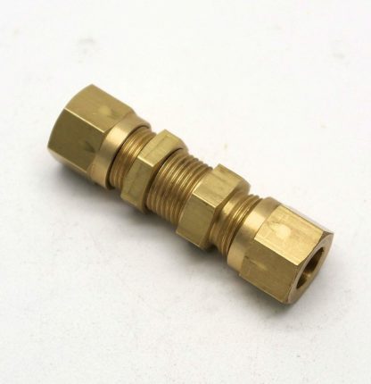 British Made 10Mm To 10Mm Equal Ended Bulkhead Brass Compression Coupling (20)