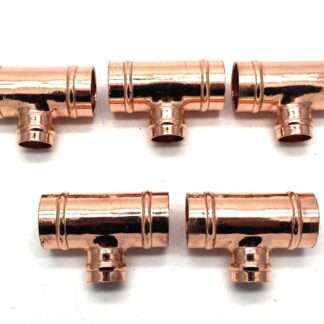 22 X 15 X 22Mm Solder Ring Copper 3 Way Unequal T 5 Pack D Box 97