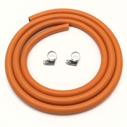 Calor Gas Brand 1Mt 8Mm Orange Lpg Gas Hos For Propane/Butane With Clips