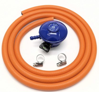 Cavagna 21Mm 28Mbar  Butane Gas Regulator & 2 Metre Hose & 2 Clips 5Y Warranty