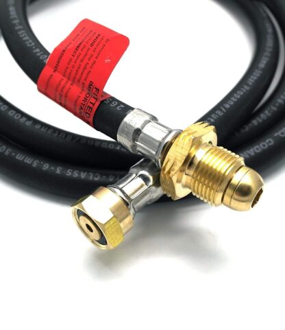 1.5M Pol X W20  Pigtail Caravan Propane Gas Hose With Nrv 5 Year Warranty