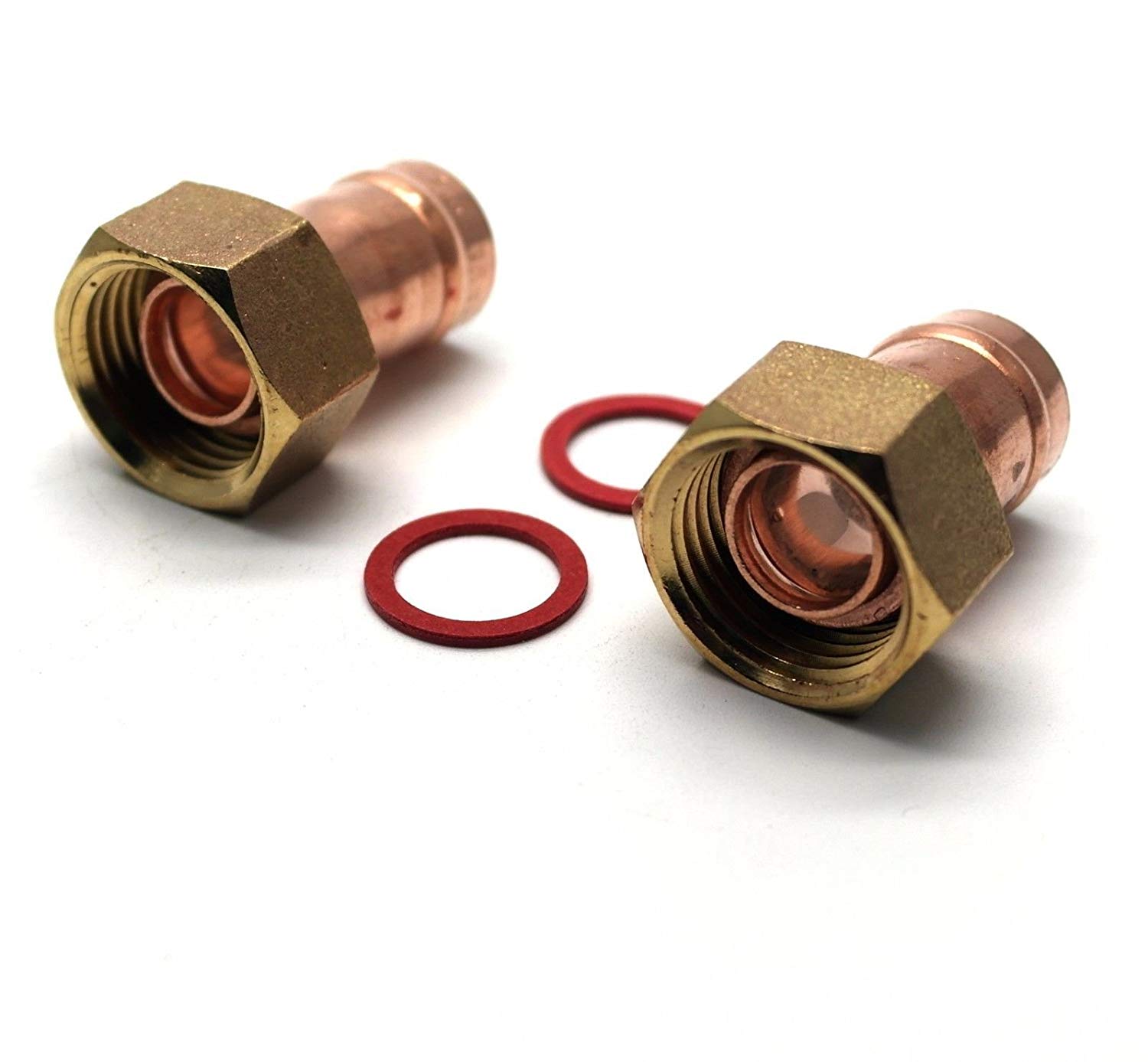 2 X 15 mm Solder ring x 3/4 Inch BSP Tap Straight Connector COPPER  FITTINGS 