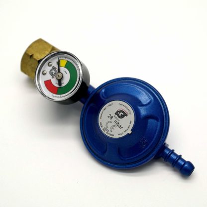 Igt 28Mbar Calor Gas 4.5Kg Gas Regulator With Pressure Gauge & 2 M Hose+Clips