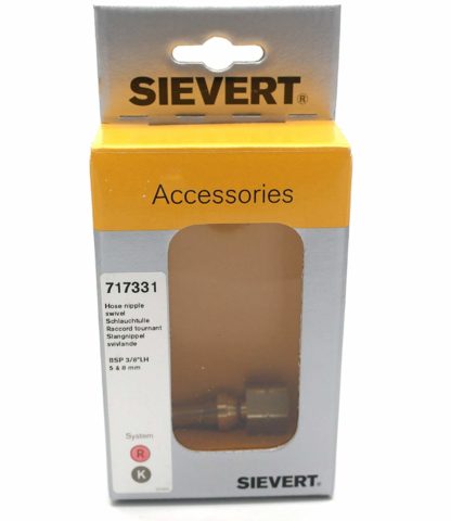 Sievert 717331 3/8 Bsp Left Hand Thread Swivel Hose Nipple To 5-8Mm Hose