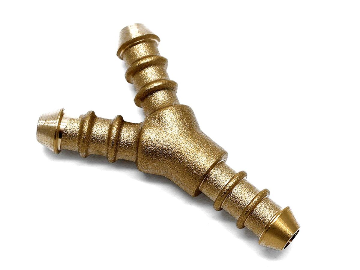 10 x LPG 3 Way Brass Y Connector Nozzle For 8 mm  5/16" Bore Orange Tubing Hose 