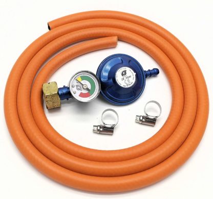 Igt 28Mbar Calor Gas 4.5Kg Gas Regulator With Pressure Gauge & 2 M Hose+Clips