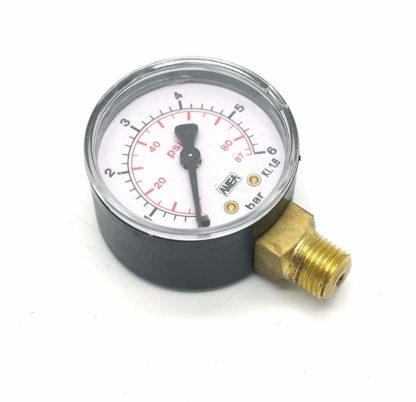 0-6 Bar Pressure Gauge 1/4" Bspm Inlet 50Mm Dial