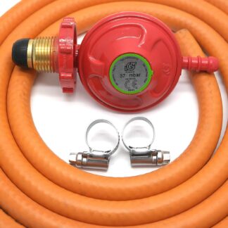 Igt Handwheel 37Mbar Propane Gas Regulator & 2M Hose & 2 Clips 5 Year Warranty