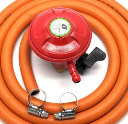 Igt Bbq / Patio Gas 27Mm Regulator & 2 Meter Hose Kit & 2 Clips 5 Year Warranty