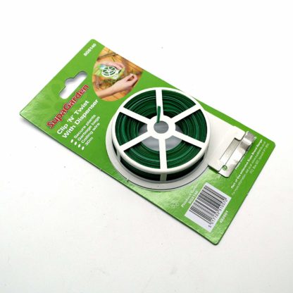 Clip N Twist Plastic Coated Garden Wire Plant Ties With Dispenser 30M