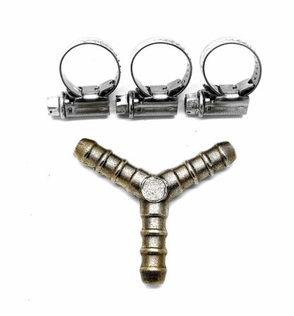 3 Way Star 10Mm Fulham Nozzle To Fit 8Mm I/D Hose & 3 Hose Clips (34+ 3 Clips)
