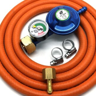 Igt 4.5Kg Butane Gas Regulator & Pressure Gauge Hose Kit For Uk Outback Models