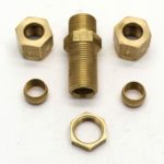 British Made 10Mm To 10Mm Equal Ended Bulkhead Brass Compression Coupling (20)