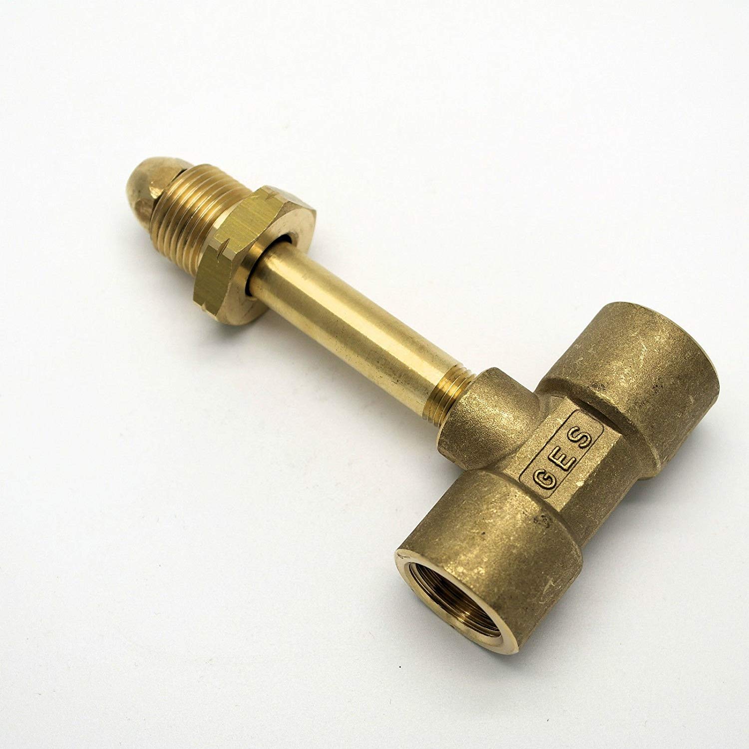 POL Male To 2 x POL Female Extended Brass Propane LPG Gas Pigtail T Adaptor 