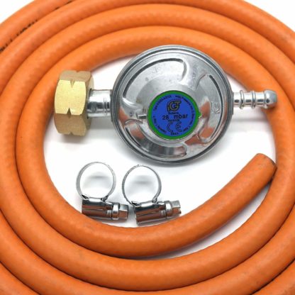 Igt 4.5 Butane Gas Regulator & 1 Mt Hose + 2 Clips For Calor 4.5Kg Cylinder