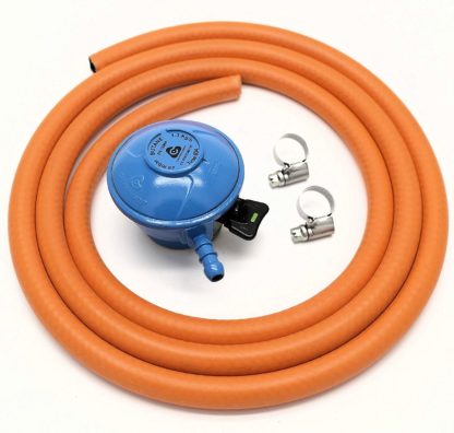 Cavagna 20Mm 28Mbar Butane Gas Regulator & 2 M Hose & 2 Hose Clips 5 Y Warranty