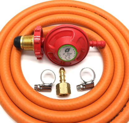 Igt 37Mbar Propane Hand Wheel Gas Regulator  Hose Kit For Uk Cadac Lp Models