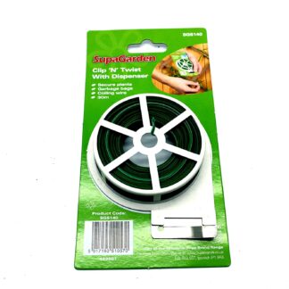 Clip N Twist Plastic Coated Garden Wire Plant Ties With Dispenser 30M