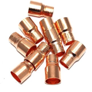 15Mm To 10Mm End Feed Copper Straight Fitting Reducing Coupling 10 Pack (75)