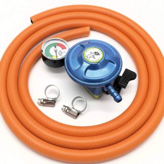 Igt Butane 21Mm Regulator With Pressure Gauge & 2 M Hose Kit Clips 5 Y Warranty