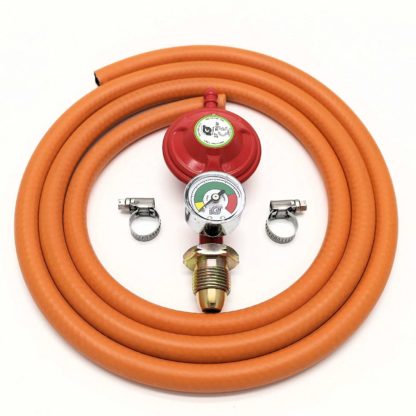 Igt 37Mbar Propane Gas Regulator With Pressure Gauge & 1 M Hose Kit With 2 Clips