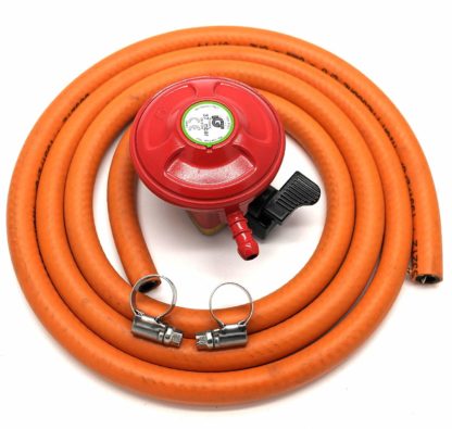 Igt Bbq / Patio Gas 27Mm Regulator & 2 Meter Hose Kit & 2 Clips 5 Year Warranty