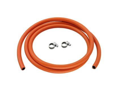 1M 8Mm I/D Lpg Butane/Propane Gas Hose With 2 Stainless Band Hose Clips