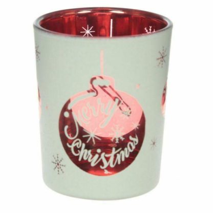 Christmas Bauble Set Of 2 Glass Tea Light Or Votive Holders (XCAND42) - Image 4