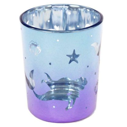 Enchanted Seas Mermaid Set Of 2 Glass TeaLight Votive Holders (CAND75) - Image 3