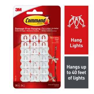 Command Christmas Decoration Clips White