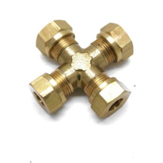 British Made 10mm Equal 4 Way Cross Brass Compression Fitting