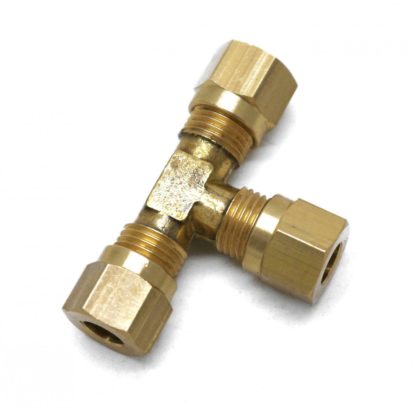 British Made 6mm Equal Tee Brass Compression Fittings - Image 2