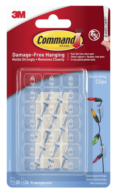 Command Christmas Decoration Hooks Clear