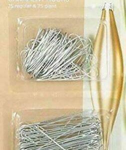 100 X 40mm + 50 X 60mm Multi Purpose Silver Christmas Bauble Or Ornament Hook
