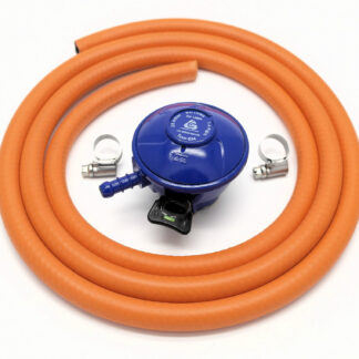 Cavagna 21Mm 28Mbar Butane Gas Regulator & 1 M Hose + 2 Hose Clips 5 Y Warranty