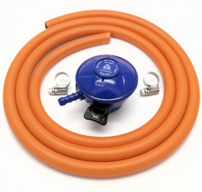 Cavagna 21Mm 28Mbar Butane Gas Regulator & 1 M Hose + 2 Hose Clips 5 Y Warranty
