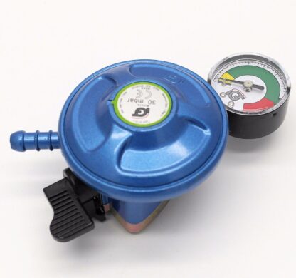 Igt 28Mbar Butane Gas Regulator With Pressure Gauge Fits 21Mm Gas Cylinders
