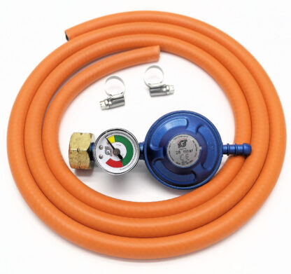 Igt 28Mbar Calor Gas 4.5Kg Gas Regulator With Pressure Gauge & 2 M Hose+Clips