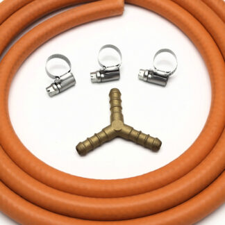 Star 3 Way Connector 2 Metre Splitter With 2Mt 8Mm I/D Gas Hose & 3 Clips